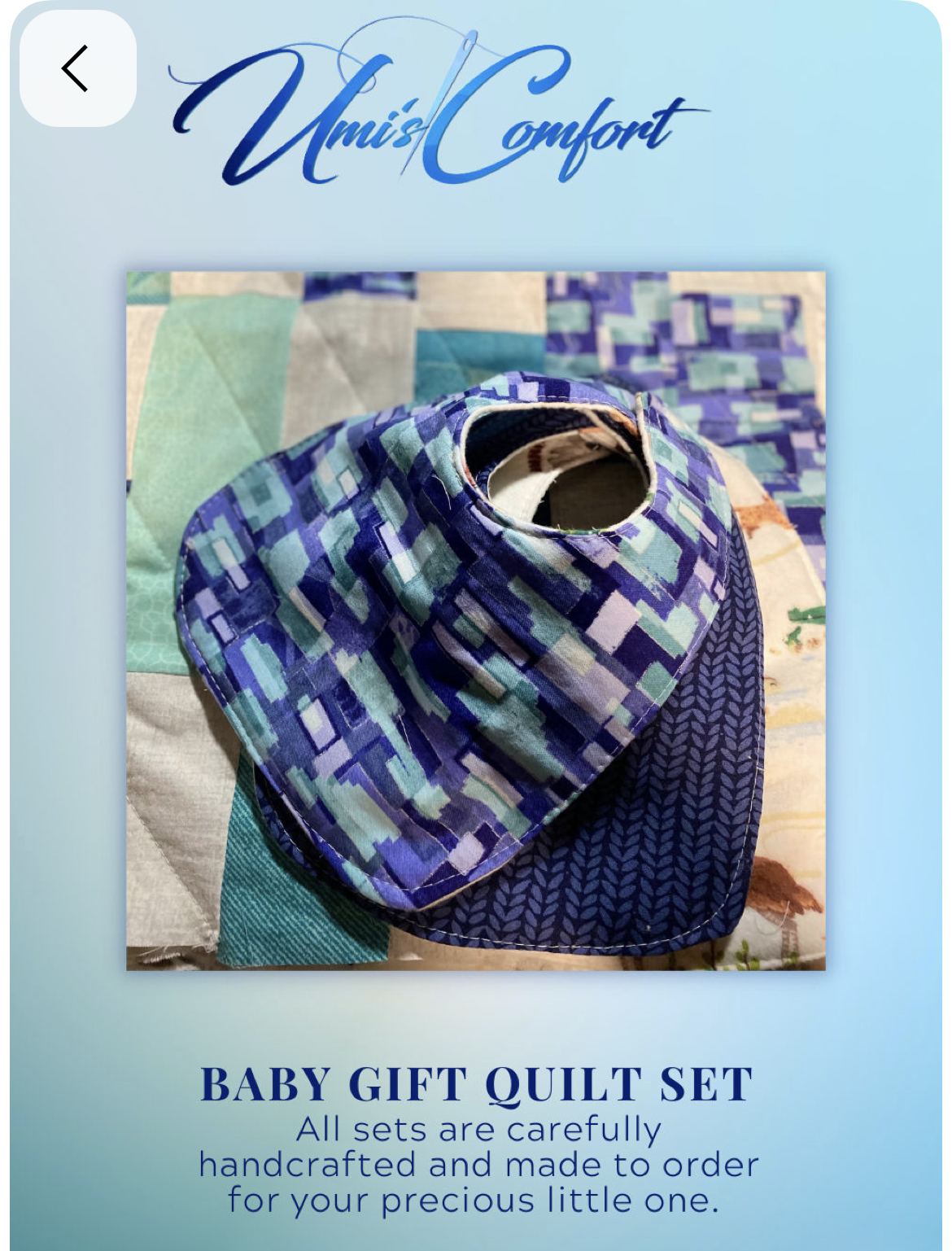 Baby quilt — handmade gift quilt set